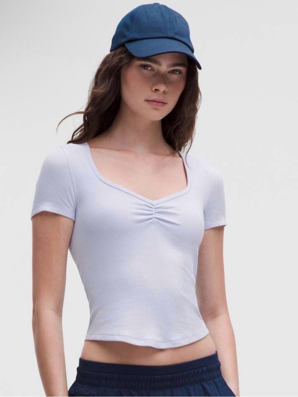 Lululemon Hold Tight Sweetheart Short-Sleeve Shirt Serene Blue Size 14 NWT